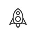 Rocket front view vector outline style icon