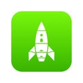 Rocket galaxy icon green vector
