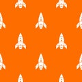 Rocket galaxy pattern vector orange