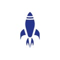 Rocket goes up, power icon stock vector illustration flat design style