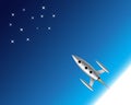 The rocket is going into space. Vector illustration Royalty Free Stock Photo