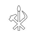 rocket hammer spit icon. Element of Communism Capitalism for mobile concept and web apps icon. Outline, thin line icon for website