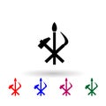 Rocket hammer spit multi color icon. Simple glyph, flat  of communism capitalism icons for ui and ux, website or mobile Royalty Free Stock Photo