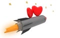 Rocket and hearts Royalty Free Stock Photo