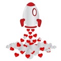 Rocket and hearts