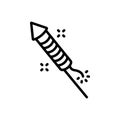 Black line icon for Rocket, cracker and firework Royalty Free Stock Photo