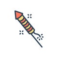 Color illustration icon for Rocket, cracker and firework Royalty Free Stock Photo
