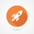 Rocket icon in flat style
