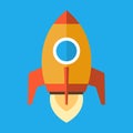 Rocket Icon in Flat Style. Vector