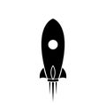 Rocket icon. Flat vector illustration spaceship