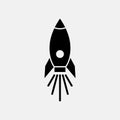 Rocket icon logo design, startup symbol. simple flat vector illustration