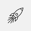 Rocket icon logo design, startup symbol. simple flat vector illustration