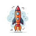 Rocket icon. Space rocket launch. Spaceship image Royalty Free Stock Photo