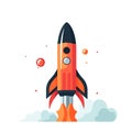 Rocket icon. Space rocket launch. Spaceship image Royalty Free Stock Photo