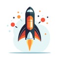 Rocket icon. Space rocket launch. Spaceship image Royalty Free Stock Photo