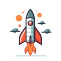 Rocket icon. Space rocket launch. Spaceship image Royalty Free Stock Photo
