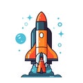 Rocket icon. Space rocket launch. Spaceship image Royalty Free Stock Photo