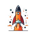Rocket icon. Space rocket launch. Spaceship image Royalty Free Stock Photo