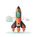 Rocket icon. Space rocket launch. Spaceship image Royalty Free Stock Photo