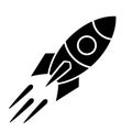 Rocket icon, space ship vector sign