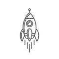 Rocket Icon. Space Shuttle Logo on White Bsckground. Vector