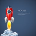 Rocket icon space, vector, illustration, fire, symbol, flame, cartoon,