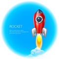 Rocket icon space, vector, illustration, fire, symbol, flame, cartoon, Royalty Free Stock Photo