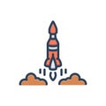 Color illustration icon for Rocket, startup and galaxy Royalty Free Stock Photo