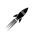 Rocket icon. Symbol of business startup. Rocket launching icon isolated on white Royalty Free Stock Photo