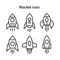 Rocket icon template black color editable. Rocket icon symbol Flat vector illustration for graphic and web design Royalty Free Stock Photo