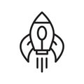 Rocket icon template black color editable. Rocket icon symbol Flat vector illustration for graphic and web design Royalty Free Stock Photo