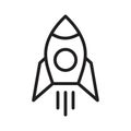 Rocket icon template black color editable. Rocket icon symbol Flat vector illustration for graphic and web design Royalty Free Stock Photo