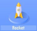 Rocket icon, vector symbol. Royalty Free Stock Photo