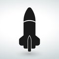 Rocket icon on a white background