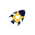 Rocket icon on a white background vector illustration Royalty Free Stock Photo