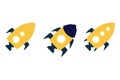 Rocket icon on a white background vector illustration Royalty Free Stock Photo