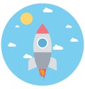 Rocket Illustration Color Vector Isolated Icon easy editable and special use for Leisure,Travel and Tour