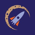 Rocket ilustration logo vector Royalty Free Stock Photo