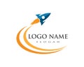 Rocket ilustration logo vector Royalty Free Stock Photo