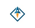 Rocket ilustration logo vector Royalty Free Stock Photo