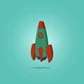 Rocket isometric icon. Simple color vector of science icons for ui and ux, website or mobile application Royalty Free Stock Photo