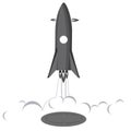 Rocket landing logo illustration
