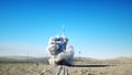 Rocket launch animation. Daylight. Space launch system. 3d rendering. Royalty Free Stock Photo