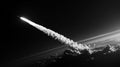 Rocket Launch in Black and White Royalty Free Stock Photo