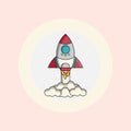 Rocket launch illustration vector flat design