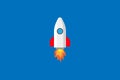 Rocket launch,bussines concept - rocket ship.Conceptual vector illustration in flat style design. Royalty Free Stock Photo