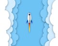 Rocket launch. The conquest of outer space. Business graphics