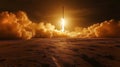 Rocket Launch at Dusk Exemplifies Advanced Aerospace Technology and Propulsion Systems for Future Space Exploration Royalty Free Stock Photo