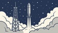 Rocket Launch Facility: Space Exploration Future, vector design Generative AI Royalty Free Stock Photo