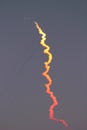 Rocket starts from cape canaveral to space. satelite. beautiful color gradientFantastic color gradient from rocket smoke after lau